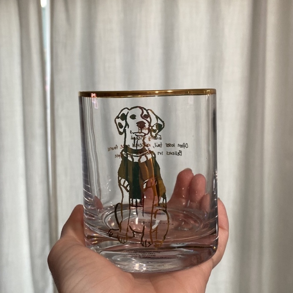 Hair of the Dog Double Old Fashioned Anthropologie glass (Dalmatian)